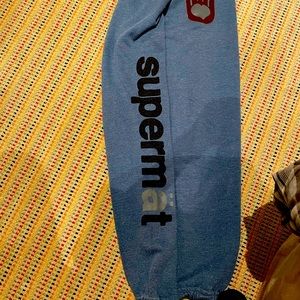 blue color free city sweatpants